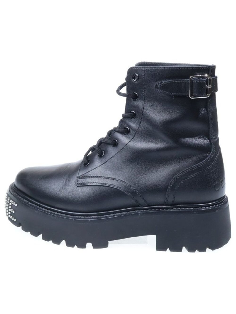 Celine Bulky Lace Up Boots Black